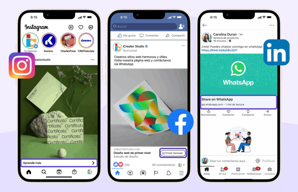 integración de redes sociales y confianza visual en página web