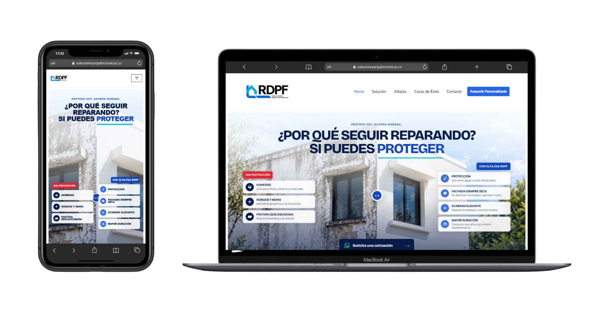 Proyecto web Soluciones Arquitectónicas desarrollado por Classalia