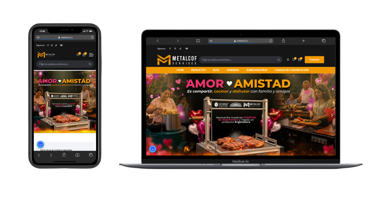 Proyecto web Estufas Ecoeficientes Metalcof desarrollado por Classalia