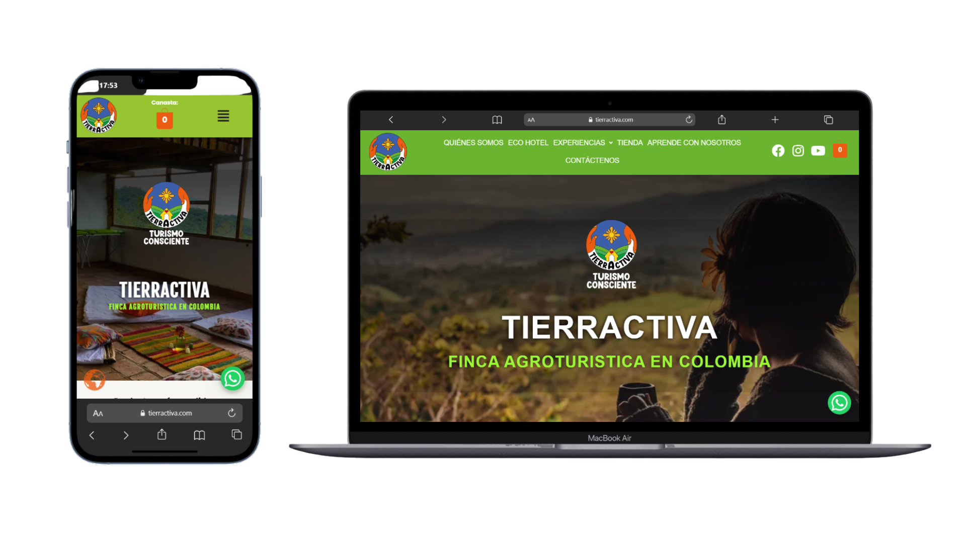 Proyecto web Tierractiva desarrollado por Classalia